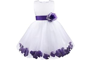 CHICTRY Petals Bow Princess Wedding Bridesmaid Formal Pageant Party Flower Girls Dresses