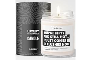 50th Birthday Gifts - Luxury Soy Wax Candle - Vanilla, Jasmine, Sugared Almond - Makester