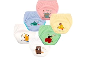MORBUY-SHOP Culotte d'apprentissage Lavables Bébé, Morbuy Coton Couche-Culotte Anti-Fuite Potty Pantalon de Formation Imperméables pour Garçon et Fille, 6 pièces