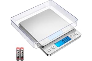 CRIACR Brifit Digital Pocket Scales, (500g/ 0.01g) High-precision Kitchen Food Scales, Jewelry Scales, Pro Scales with Back-Lit LCD Display, Tare and PCS Features, Stainless Steel, Batteries Included