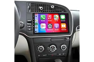 4+ Android 14 Dubbel Din Bilradio för Saab 9-3 93 2007 2008 2009 2010 2011, 7 Inch Touchscreen Display med Wireless Carpla