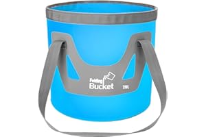 FYting Seau Pliable,Bassine Pliable,Seau 20l,Seau de Camping Portable avec Poignée, Robuste et étanche, pour Camping,Voyages, PêChe, Jardin, Plage, Lavage de Voiture, Baignade (Bleu, 20 L)