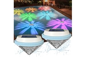 SGZIOO 2 Stück Solar Schwimmende Poolbeleuchtung, Schwimmende Solarleuchten mit 7 Farbwechsel, Wasserdichte Pool Licher Schwimmend Solar für Wasserparks Verwendet und Schwimmbädern