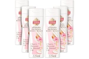 Imperial Leather Ultimate Moisture Cherry Blossom & Almond Oil Body Wash, Ultra Rich Lather & Soothing Fragrance, Suitable for Sensitive Skin, Vegan & Cruelty Free (225ml), Multipack 6 x 225ml