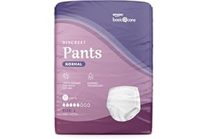 Amazon Basic Care Lady Pants Discreet Large - 40 Count (4 Packs of 10), White