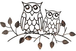 YiYa Gufo in metallo Decorazione Gufo in metallo Decorazione da parete per la casa Soggiorno Camera da letto Giardino Patio Decorazione per interni o esterni