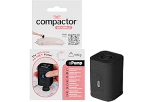 Compactor - Pompe électrique portable sans fil pour sacs de rangement sous vide - Recharge USB - Puissante - Design compact de voyage - Compatible sacs Compactor