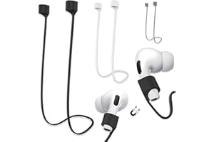 Jinpojun 3 Pcs Magnetic Anti-Lost Straps Compatible with AirPods 4/3/2/1 and AirPods Pro 1/2, Earbud Lanyard Soft Silicone Leash Sport String, Neck Rope Cord Accessories for Sports Running (3 Color)