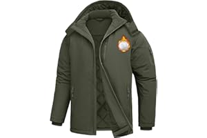 TOMEEK Chaquetas para Hombre Invierno Softshell Chaqueta con Capucha Múltiples Bolsillos Cremallera Chaqueta polar Hombre Chaqueta de Senderismo Cortavientos Exteriores Abrigo