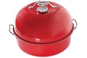 Nordic Ware 365 - Affumicatore per bollitore da interni ed esterni, per carne, pesce e verdure, affumicatore per barbecue con indicatore di temperatura, barbecue, colore: rosso, taglia unica