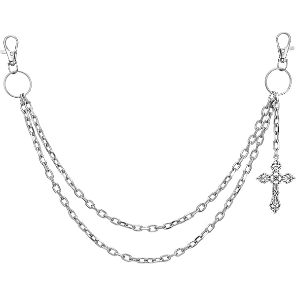 ZOYLINK Jeans kette Hosenketten Gürtel Geldbeutel Taschenkette Skelettkopf Deko-Kette Gothic Accessoires für Eboy Egirl Frauen Männer