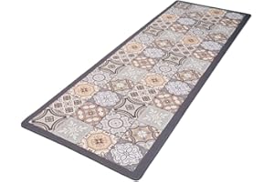 ‎RECYCO RECYCO Küchenläufer Küchenmatte PVC 60x180 10mm Dick, rutschfest Wasserdicht Waschbar Küchenteppich Teppich Läufer Küche, Anti-Müdigkeit Teppichläufer(Fliesen)