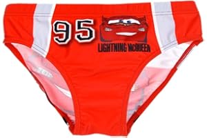 Flash Mc Queen Slip de Bain Tout imprimé Enfant garçon Cars Marine et Rouge de 3 à 8ans