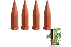 LHLXZQ Cône D'arrosage en Terre Cuite pour Plantes, Lot de 4 Arrosage Bouteille Piquets d'auto-arrosage Automatique, Systeme de l'eau Goutte À Goutte pour Plantes d'intérieur d'extérieur en Vacances#4