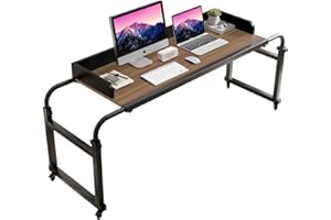 Eosprim Tavolo servitore regolabile in altezza con ruote, tavolo ospedaliero con altezza regolabile, tavolo arrotolabile sopra il letto, laptop mobile, tavolo per uso domestico e medico, per la casa