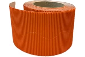 3 Ace Crafts Size 57mm x 15m (Fire Orange) Corrugated Display Borders Roll for School Classroom Decorations, Bulletin Boards and Crown Making Crafts, Scalloped Edge Border Rolls Fade Resistant