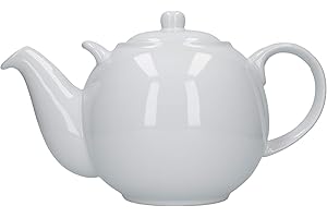London Pottery Extra Large Teapot with Strainer, White, 10 Cup (3 Litre)