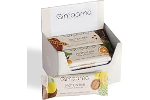 MAAMA, Mixed Box Barrette Proteiche Bio, Vegan, Senza Zuccheri Aggiunti e Senza Glutine - Confezione da 12 barrette da 35g ciascuna - 4 pezzi per gusto (Limone e Noci, Arancia e Baobab, Carruba)