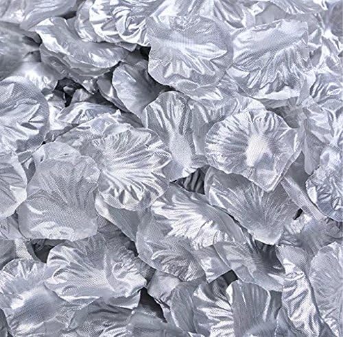 500 x Artificial rose 4 leaves false petals(silver)