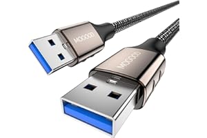 MOGOOD Câble USB 3.0 1M, USB A mâle vers A mâle Câble, USB 3.0 Super Speed Câble de Données pour Disque Dur Externe, Lecteur DVD, Refroidisseur PC Portable, Hub USB, TV Box, Imprimante et Caméra