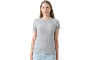 Merino Protect Camiseta 100% Lana Merino para Mujer Cuello Redondo Manga Corta Resistencia A Olores Capa Base para Viaje Senderismo Camiseta Interior