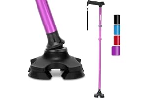 REHAND Bastón para Hombres y Mujeres, Plegable, Ajustable, Ligero, Pivote Autónomo, Agarre de Mango Suave, con Bolsa de Viaje, Bastones para Personas Mayores y Adultos