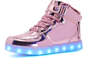 Kauson Mixte Enfants LED Chaussures de Sport 7 Changement de Couleur Chaussure de Mutilsport USB Rechargeable Montantes à LED Clignotantes par Running Sneakers pour Garçons et Couple Cadeau 25-46EU