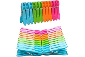 VPPIK Clothes Pegs, 48Packs Clothes Pegs for Washing Line Washing Pegs for Outdoor, Clothesline Crafts Picture Clips Food Package Clips