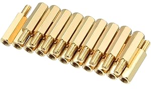sourcing map 20pcs M3 15+6mm Female Male Thread Brass Hex Standoff Spacer Screws PCB Pillar