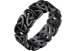 Bestyle Anelli Donna Uomo Acciaio Inossiabile/Oro/Nero Nodo Celtico con Confezione Regalo