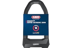 ABUS Antivol en U Granit™ Super Extreme 2500/165HB230 - antivol spécialisé contre les attaques de scie avec meuleuse d'angle pour vélo et e-bike - niveau de sécurité 15, USH2500