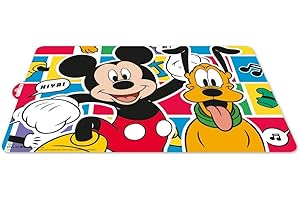 STOR Tataway Disney Tovaglietta individuale colorata per bambini in plastica Mickey Mouse Topolino Pluto
