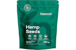 Intenson Semi di Canapa Decorticati, 1000 g, Ricchi di Proteine e Omega, Vegani e Adatti alla Dieta Keto, Naturalmente Senza Glutine, Senza Additivi