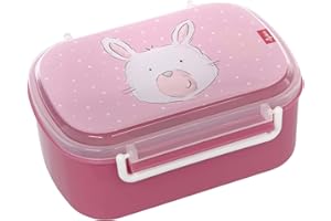 sigikid 25179 Fiambrera con conejo, sin bisfenol A para niñas, recomendada a partir de 2 años, color rosa y fucsia