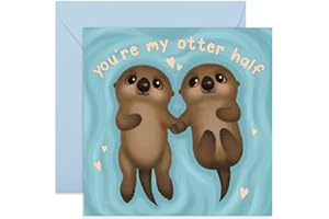 Carte de joyeux anniversaire – You're my Otter Half – Carte d'anniversaire de mariage pour lui – Carte de Saint-Valentin romantique pour mari, femme, petite amie, petit ami –Par Central 23