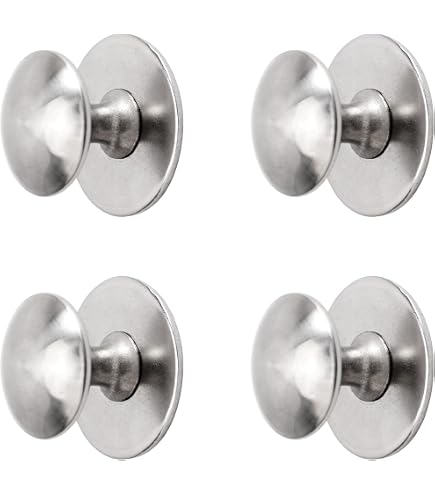 MOROBOR Lot de 4 boutons de tiroir en acier inoxydable auto-adhésifs instantanés pour porte coulissante avec vis de montage pour armoire en verre (35 mm x 25 mm