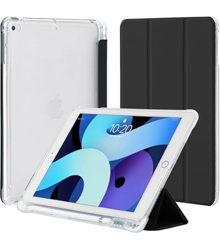 Yeegnar Toetsenbord beschermhoes voor iPad 10.2 9/8./7e generatie 2021/2020/2019, Franse AZERTY, iPad Air 3 2019, iPad Pro 10,5, afneembaar bluetooth-toetsenbord, draadloos, automatische wekker/slaap