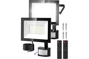 Lightasea Security Lights Outdoor Motion Sensor, 50W PIR Security Light with Remote Control, IP66 Waterproof LED Motion Sensor Light Outdoor, 5000LM 6500K PIR Floodlight for Garden, Backyard, Garage