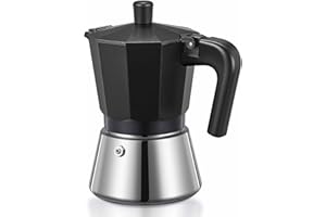 Yabano Stovetop Espresso Maker, 6 Cup Moka Pot Italian Coffee Maker for Rich Espresso, Cappuccino or Latte – Durable Aluminium Greca Coffee Maker for Gas, Electric & Ceramic Hobs