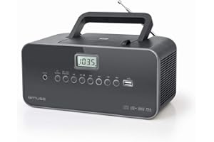 Muse M-28 DG. Radio portátil FM PLL, sintonizador Am, Memoria de emisoras, USB, reproducción MP3, Red o Pilas, Color Gris Oscuro