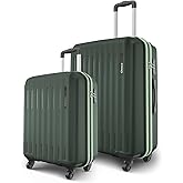 Safari Genius Alley Set of 2 (Cabin + Medium) Trolley Bags Hard Case Polypropylene, 4 Spinner Wheels, 360 Degree Wheeling Lug