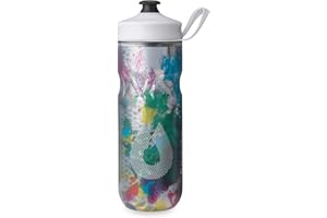 HydraPak Polar Sport - Botella de agua aislada sin BPA, botella para deportes y bicicleta con asa (Splash Multi, 600 ml)