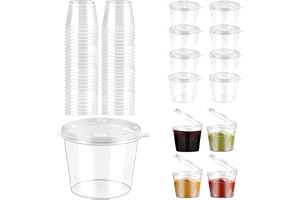 150 stycken små plastburkar med lock, såskoppar 25 ml/1 oz med lock