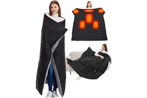 CYCYHEAT 20000mAh Manta Eléctrica Inalámbrica con Batería 7.4V – Manta Eléctrica Portátil Recargable con 6 Zonas de Calefacción y 3 Niveles de Temperatura para Casa y Oficina