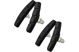 SOMMET 2 Pares de Pastillas de Freno de Bicicleta V Brake 70mm con Tuercas hexagonales y espaciadores Juego de Bloques de Freno de Bicicleta 70mm VSP70BLACK