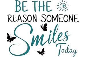 SUPERDANT Inspirational Wall Stickers Smiles Today Wall Decals Sun Butterfly Decals Stcikers for Walls Nursery Sticker Vinyl Art for Classroom Bedroom Kindergarten Decoration 35x28cm