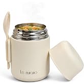 Le Murano 500 ml Yemek Termosu, 304 &Ccedil;elik, Sporklu ve Geniş Ağızlı (Krem) | 15 x 9 cm Kompakt G&ouml;vde, 7,5 cm Ağız A&ccedil;ıklığı, Ok
