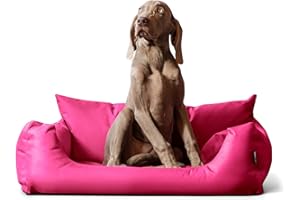 tierlando® NEMO Hundebett aus robustem Oxford 600D, Hundesofa mit herausnehmbarer Komfort-Matratze und waschbarem Bezug, für kleine & mittelgroße Hunde Größe: 80x60cm | Farbe: 08 Pink