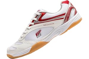 JiuQing Table Tennis Shoes Mens Womens Indoor Court Sneakers Non-Slip Breathable for Tennis Pickleball Training