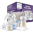 Philips Avent Manual Breast Pump Starter Set - BPA Free Single Hand Breast Pump and Baby Milk Bottle (Model SCF430/16)